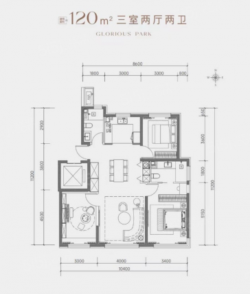 3室2厅2卫户型详情
