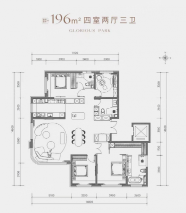 4室2厅2卫户型详情