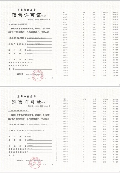 映翠府预售许可证