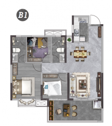 3室2厅2卫户型图