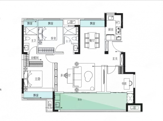 3室2厅2卫户型详情