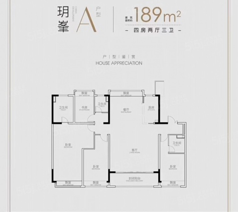 4室2厅3卫户型详情