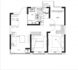 3室2厅1卫户型图