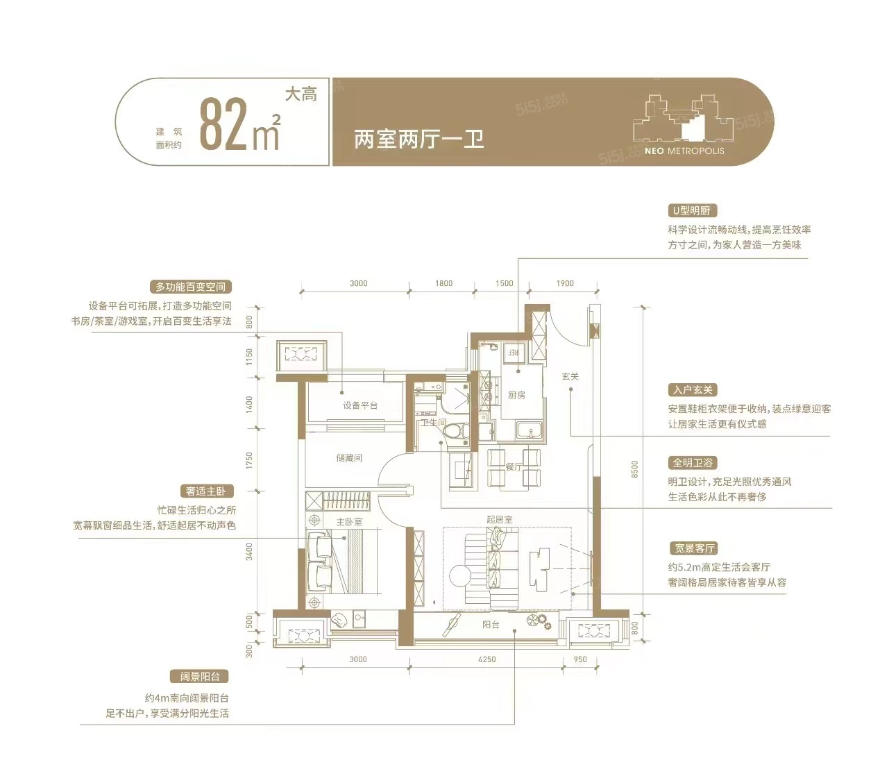 远洋未来城2室2厅1卫