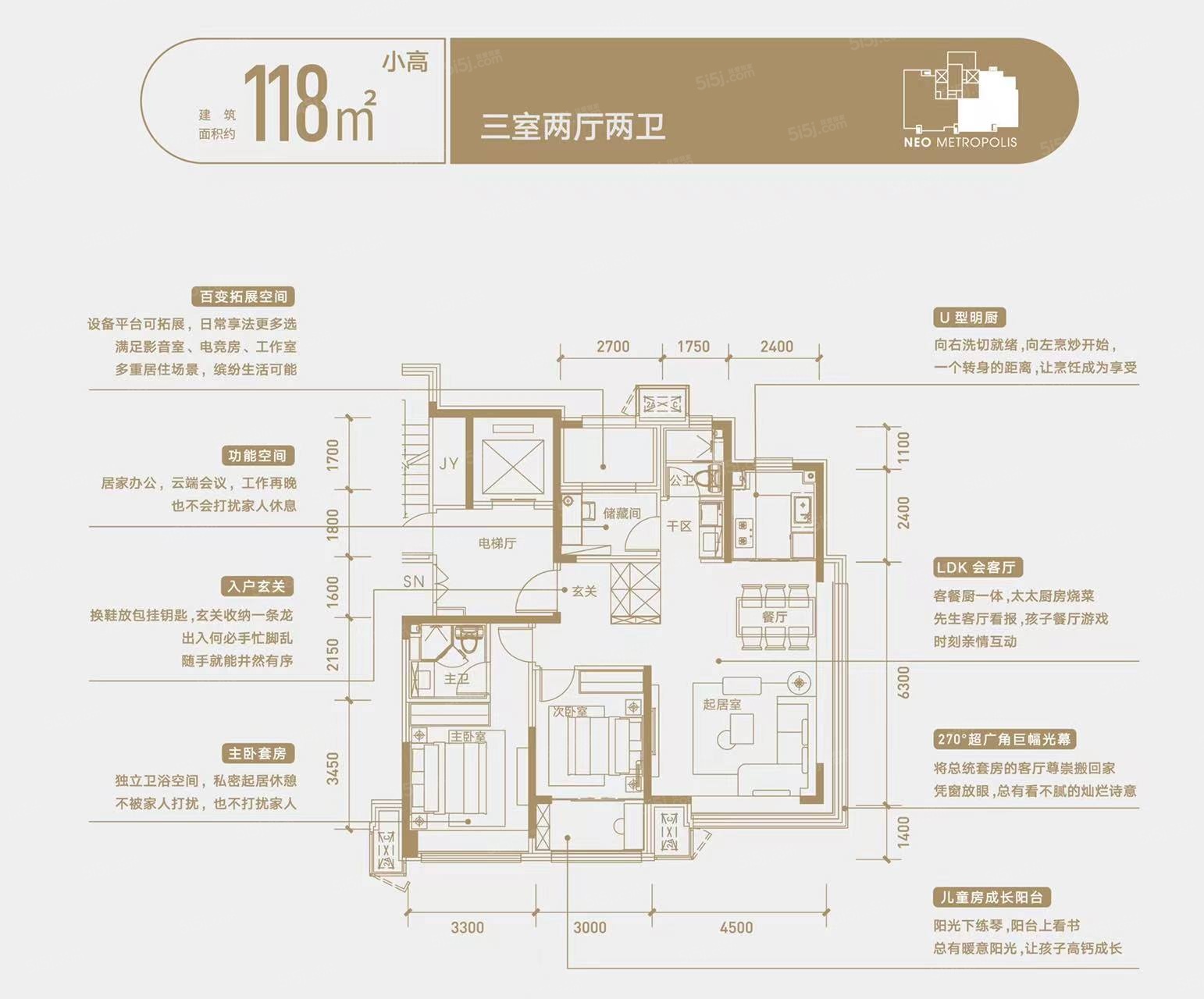 远洋未来城3室2厅2卫