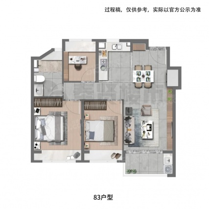 3室2厅1卫户型详情