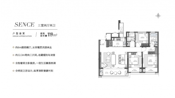 3室2厅2卫户型详情