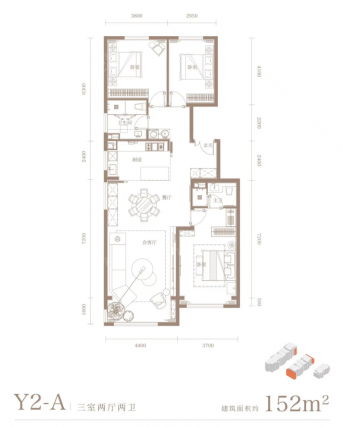 3室2厅2卫户型详情