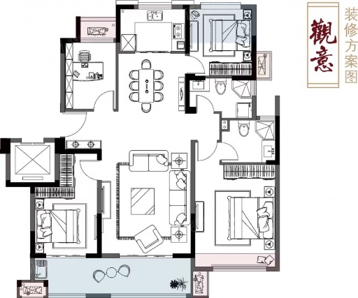 3室2厅2卫户型详情
