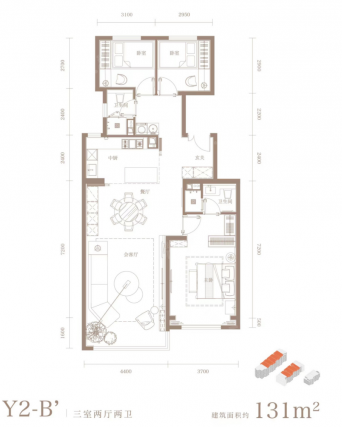3室2厅2卫户型详情