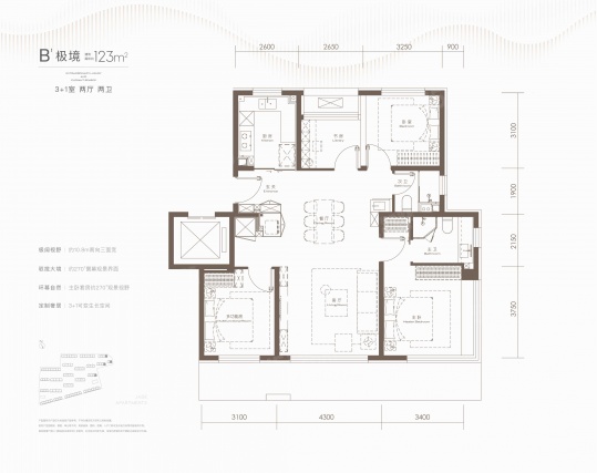 4室2厅2卫户型详情