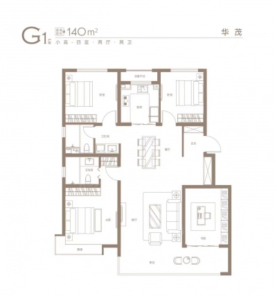 4室2厅2卫户型详情