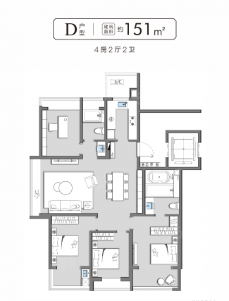 4室2厅2卫户型详情