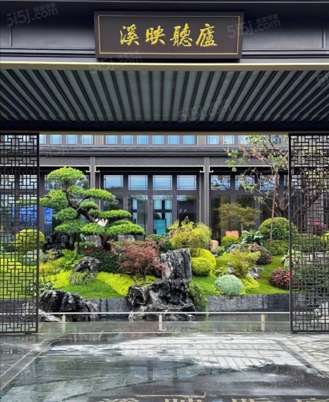 溪映听庐实景图