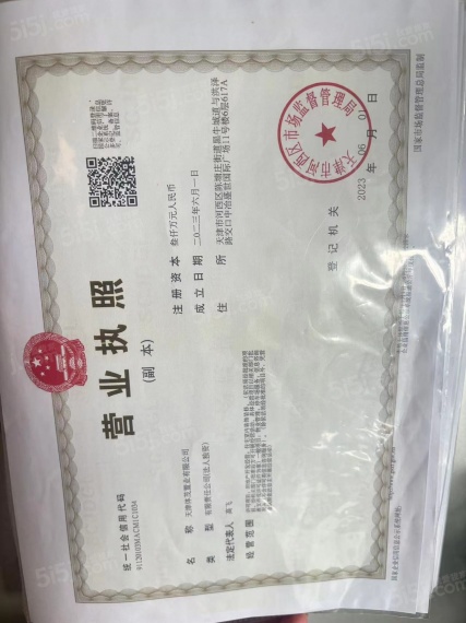 体北金茂府开发商营业执照