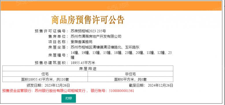 紫薇花开预售许可证
