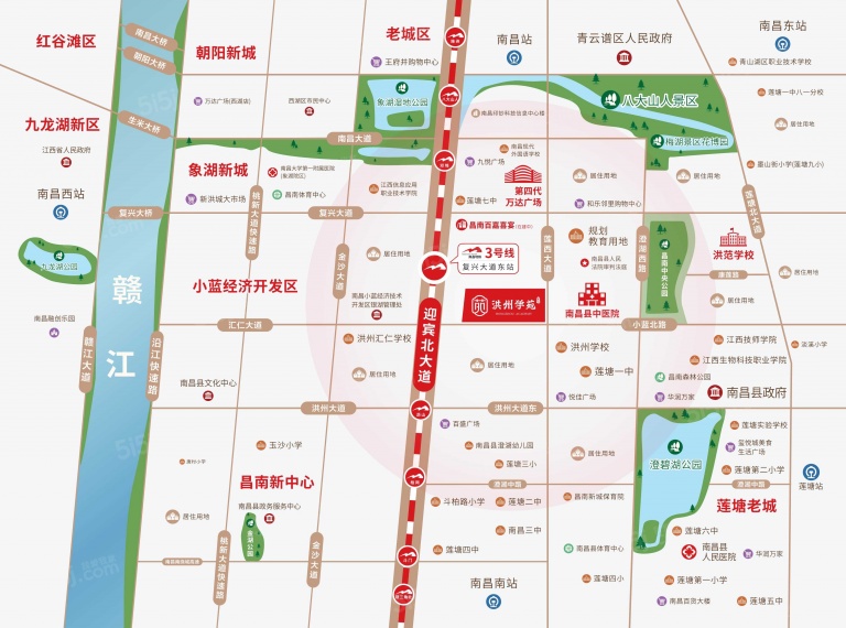 巨仁洪州学苑区位图