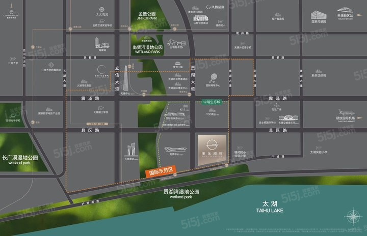 奥体潮鸣区位图