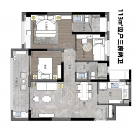 3室2厅2卫户型图