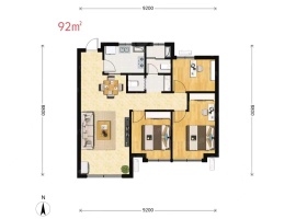 3室2厅2卫户型图