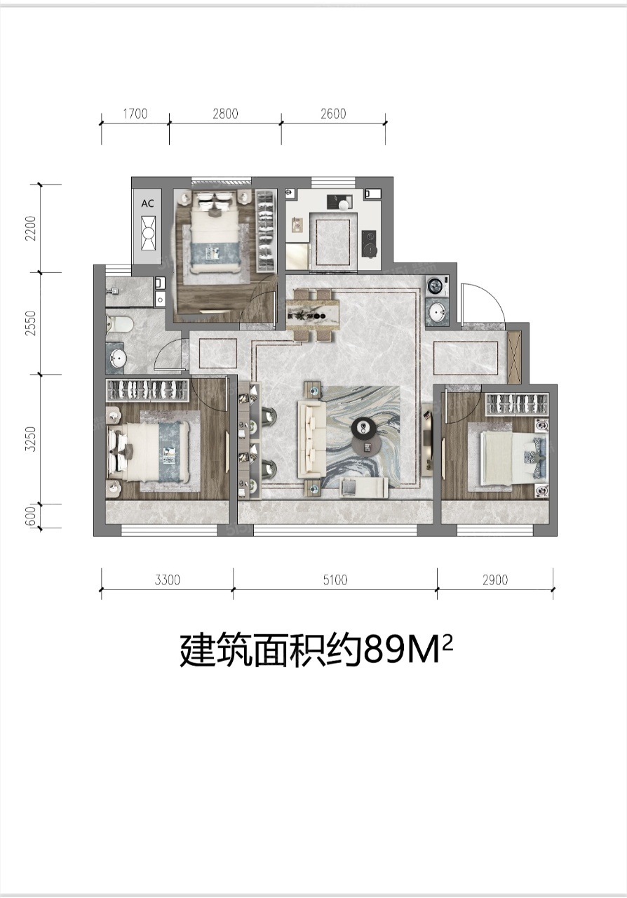 中国铁建花语天境3室2厅2卫