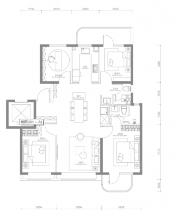4室2厅2卫户型详情