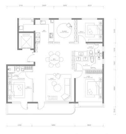 4室2厅3卫户型详情