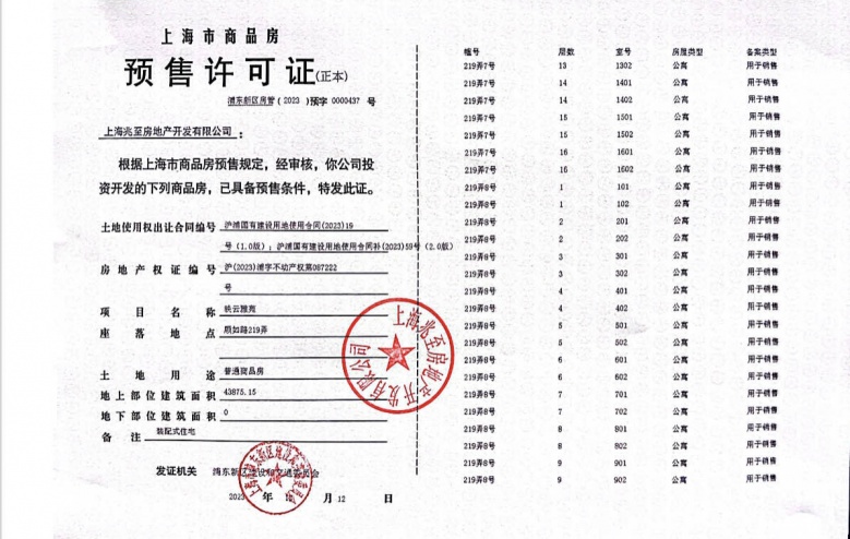 建发联发青云上预售许可证