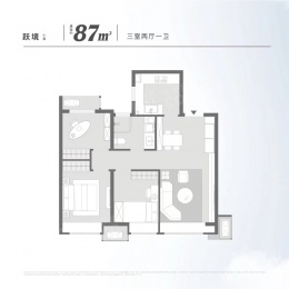 3室2厅1卫户型图