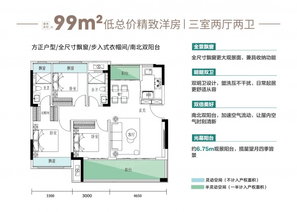 3室2厅2卫户型详情