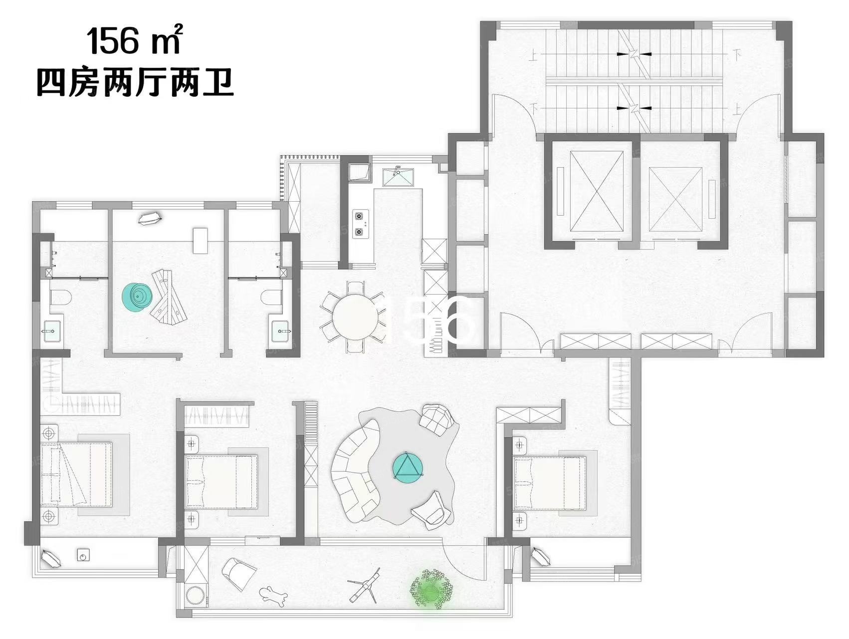 狮山金茂府4室2厅2卫