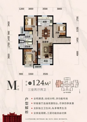 3室2厅2卫户型详情
