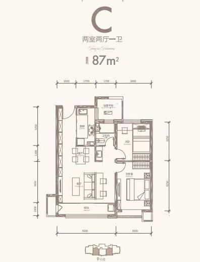 华勘.鈺府2室2厅1卫