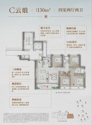 4室2厅2卫户型详情