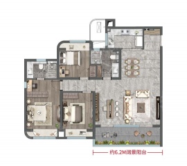 3室2厅2卫户型图