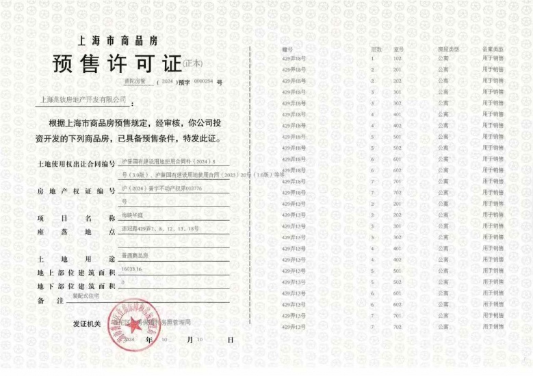建发海阅首府预售许可证