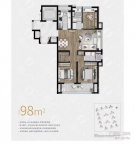 3室2厅1卫户型图