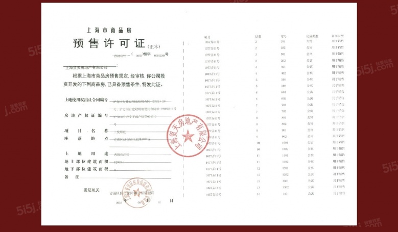 国贸虹桥璟上预售许可证