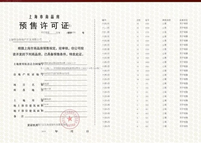 古美阅华预售许可证