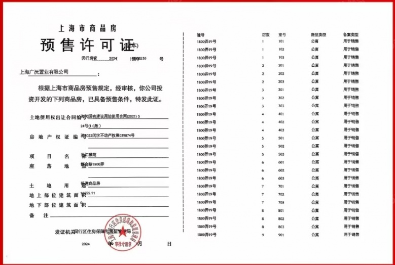保利光合跃城预售许可证