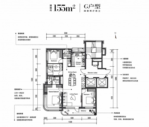 4室2厅2卫户型详情