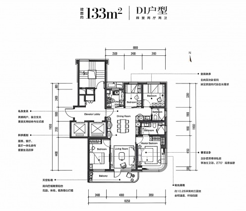 4室2厅2卫户型详情