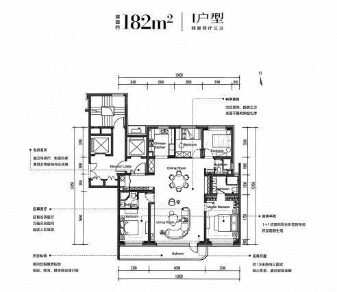 4室2厅2卫户型详情