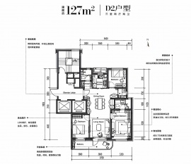 3室2厅2卫户型图