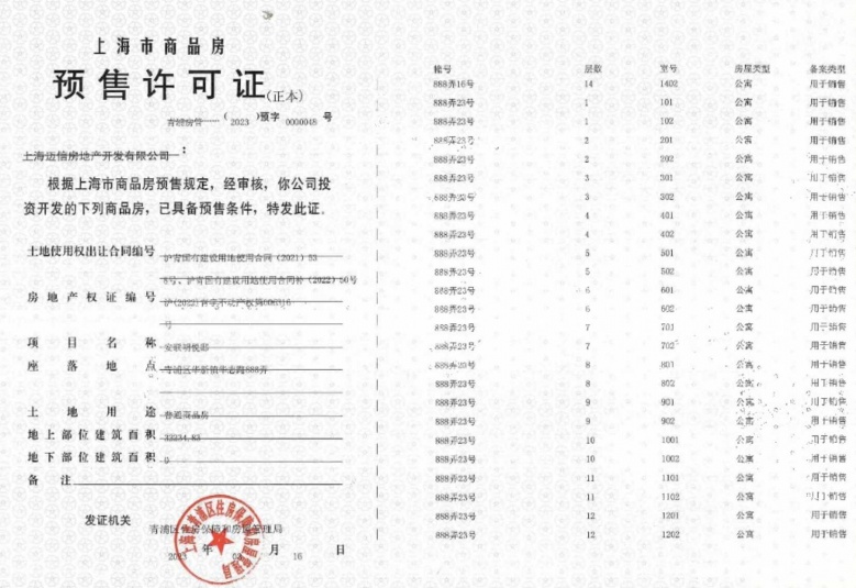 安联虹悦预售许可证