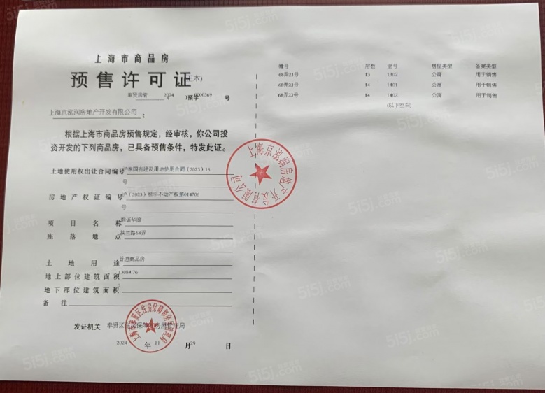 中铁建熙语预售许可证