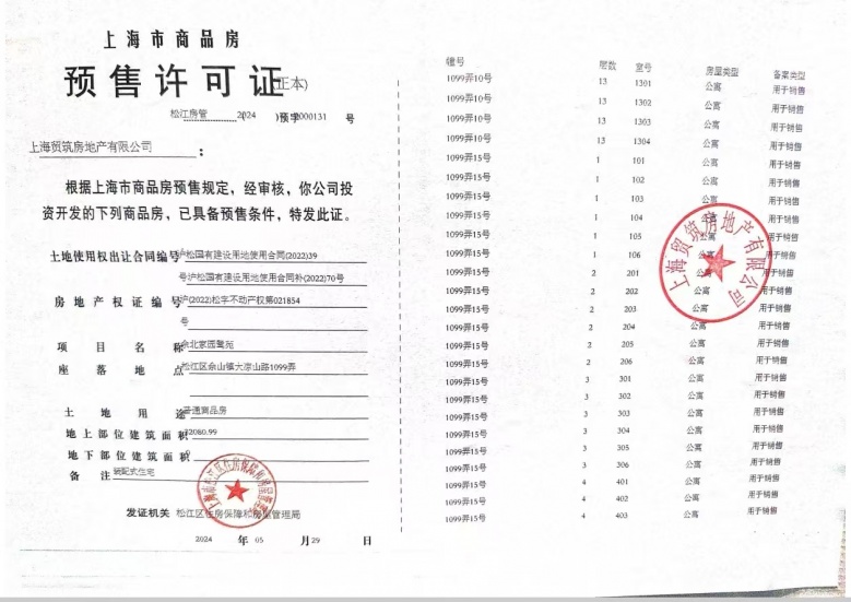 国贸鹭原预售许可证