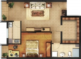 1室1厅1卫户型图