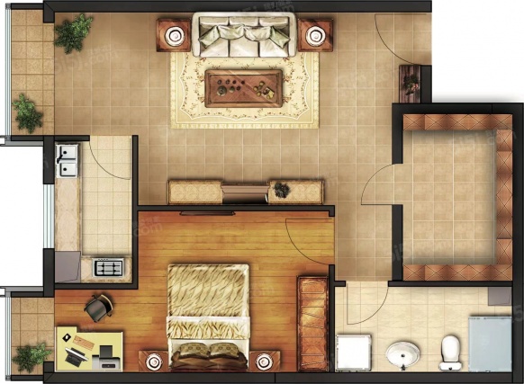 1室1厅1卫户型详情