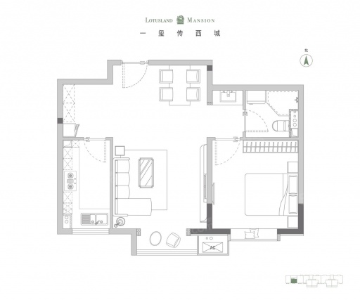 1室2厅1卫户型详情